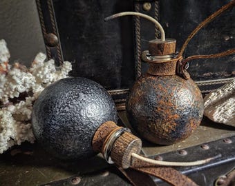 DELUXE Pirate Grenado fles! Glazen rumfles / heupfles - een ORIGINEEL van Castaway Trading!