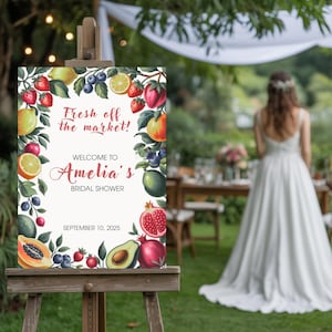 Fresh Off the Market Bridal Shower Welcome Sign, Farmer’s Market, She&#39;s Off the Market Bridal Shower Welcome Sign