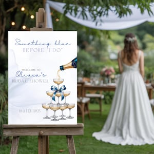 Something Blue Before I Do Bridal Sign, Blue Bow Bridal Shower Sign, Bridal Shower Welcome Sign, Bridal Shower Blue Decor, Bow Welcome Sign