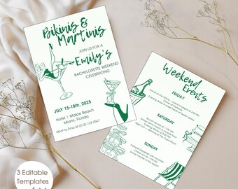 Bikinis and Martinis Bachelorette Party Itinerary, Girls Trip Itinerary, Beach Bachelorette, Bride To Be, Girls Gone Mild
