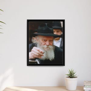 Framed Canvas Rebbe Picture - Lubavitcher Rebbe, Framed Canvas, Judaica, Sleek Print, Great Gift, Inspirational Gift, Jewish Home, Chabad #4