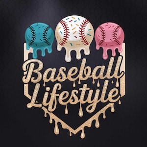 Baseball Lifestyle 101 Apparel Youth Baseball Drip Icecream PNG Digital Download