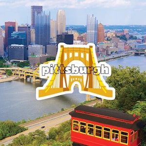 Pittsburgh Bridge Kiss-Cut Stickers for Laptop, Travel, Scrapbooking, Decor, Sports Team Pride