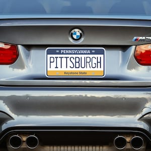 Pittsburgh License Plate Kiss-Cut Stickers | Unique City Decor, Travel Souvenir, Laptop Stickers, Car Accessories, Gift Idea