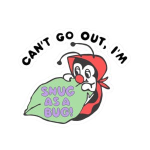 Cozy Bug Kiss-Cut Stickers - Cute Snug Insect Themed Decals for Laptops and Journals, Adorable Bug Lover Gift, Small Vinyl Bug Stickers, Bug