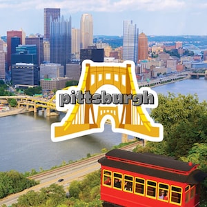 Pittsburgh Bridge Kiss-Cut Stickers | Durable Vinyl Decals for Laptops, Water Bottles, Notebooks, Car Bumpers, City Pride Decor