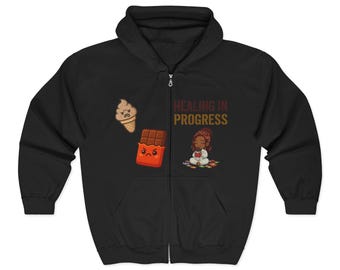 You Eat to Cope Then Cope With What You Ate hoodie | Mental Health Chocolate Cookie Illustration