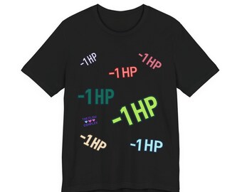 Camiseta con texto repetido de 1HP / Camiseta gráfica de pérdida de HP para jugadores