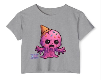 Melting Ice Cream Skull Crop Top | Cute Creepy Festival Tee