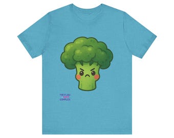 Angry Kawaii Broccoli Tee | Cute Vegetable Cartoon Shirt