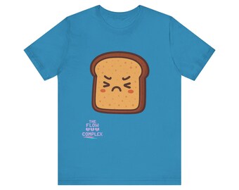 Sad Toast Illustration T-Shirt | Kawaii Food Cartoon Tee
