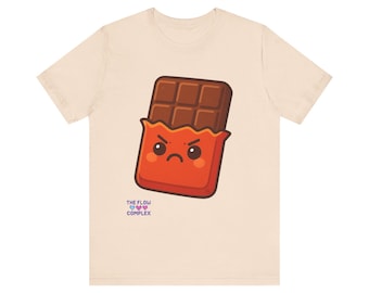 Angry Chocolate Bar Tee | Kawaii Snack Cartoon Shirt