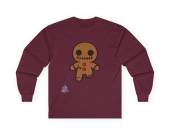 Gingerbread  Doll Long Sleeve Tee | Cute Spooky Cookie Design