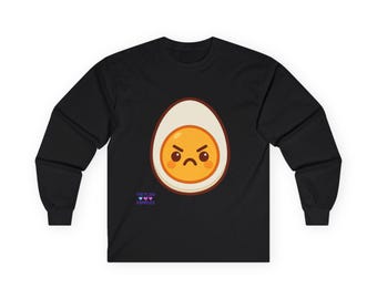 Angry Egg Long Sleeve Tee | Cute Food Illustration