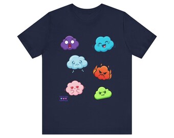 Camiseta Cloudy Moods / Camiseta con emoticonos de nubes