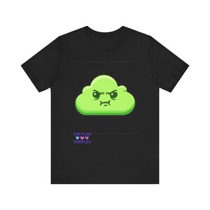 Angry Green Cloud-T-shirt | Leuke knorrige wolkafbeelding, de tekst 'Flow Complex'