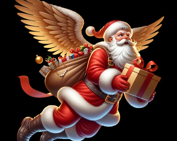 8 Stunning Animated Santa Claus Clipart, Printable, Superb Quality PNG, Digital download, High Resolution, Paper Craft, Journal, Scrapbook