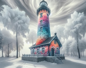 Lighthouse Clipart Collection: Seaside, Storm, Cliffs (12 PNG Files)