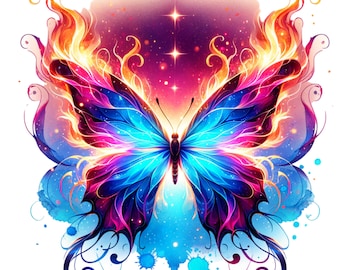 Metallic Watercolor Butterfly Clipart: Shimmering PNG Images Digital Download