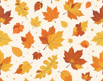 Watercolor Fall Leaves Seamless Pattern: Autumn Digital Paper (PNG Download)