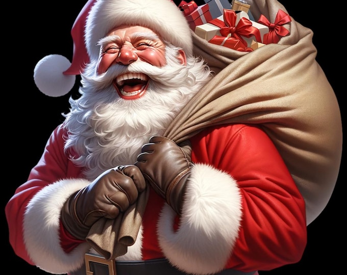 Animated Santa Claus Clipart: Watercolor PNG Images for Christmas Crafts