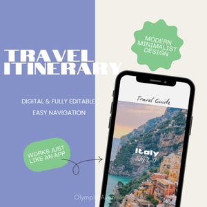 Minimalist Travel Itinerary/ digital travel guide/ travel planner/ digital itinerary/ travel itinerary template