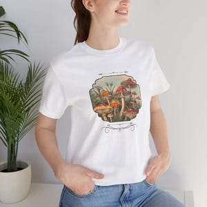 Vintage Botanical Mushrooms T-Shirt | Mushroom Illustration Tee, Nature Lover Graphic Tee, Retro Fungi Shirt