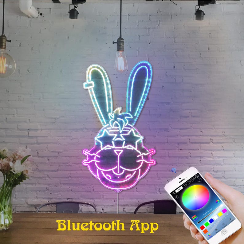 Bonnie Rabbit Neon Sign Five Nights at Freddy's Bonnie LED Sign Wall Light Decor, Five Nights ...