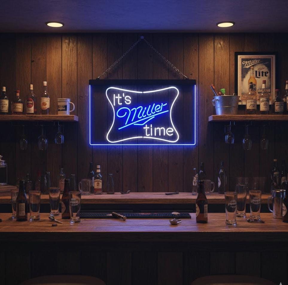 Miller Lite Beer LED Sign Wall Light Decor,home Bar Neon Like