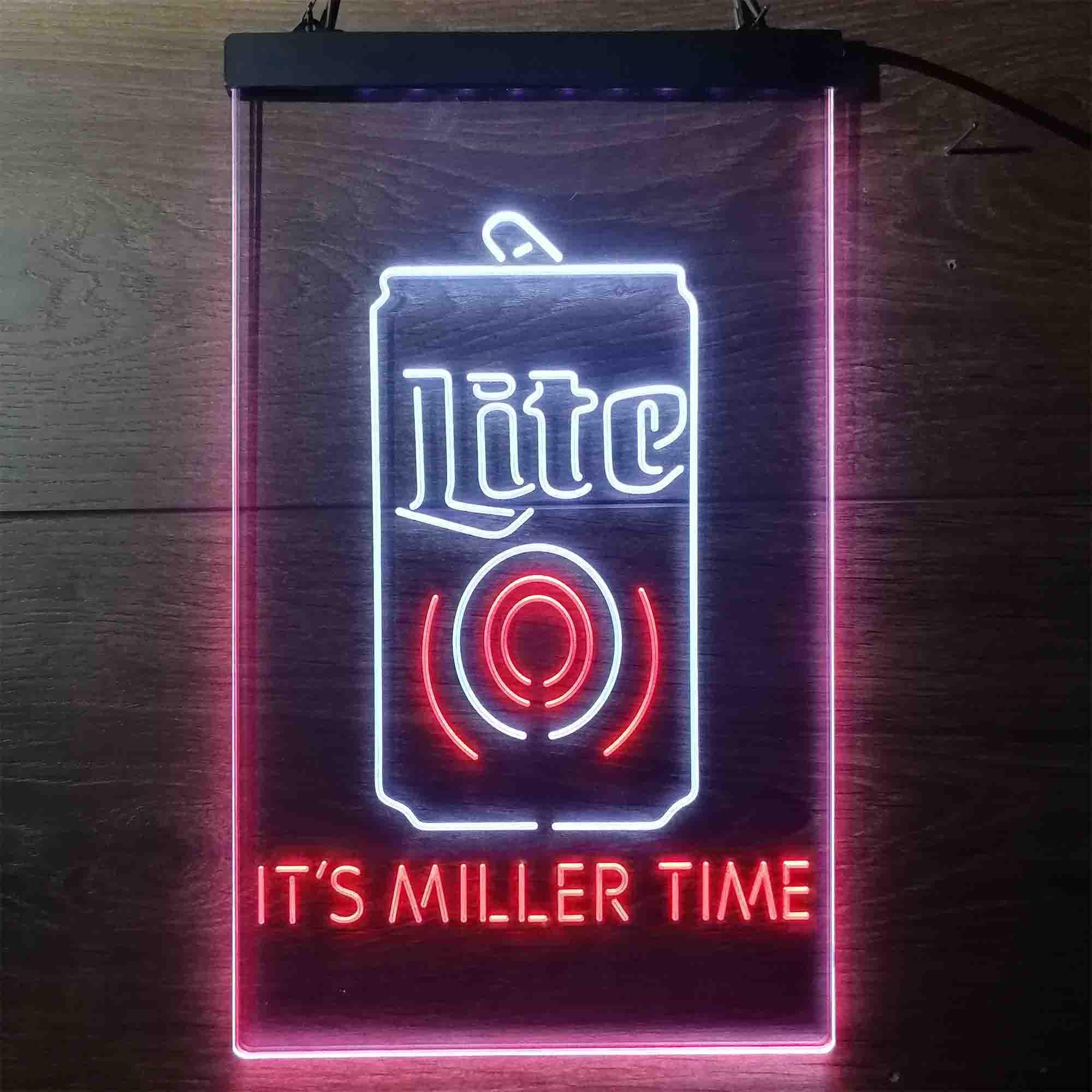 Miller Led Miller Lite It's Miller Time LED Sign Wall Light Decor,home Bar Neon ...