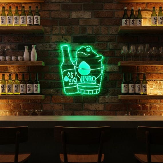 Jinro Soju Korean Beer LED Sign Wall Light Decor,home Bar Neon