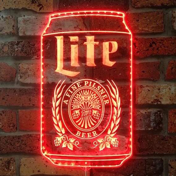 Miller Lite Beer Can LED Sign Wall Light Decor,home Bar Neon Like