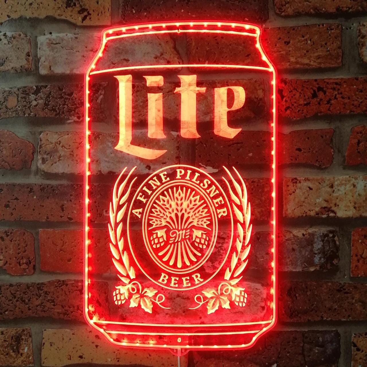 Miller Lite Beer Can LED Sign Wall Light Decor,home Bar Neon Like