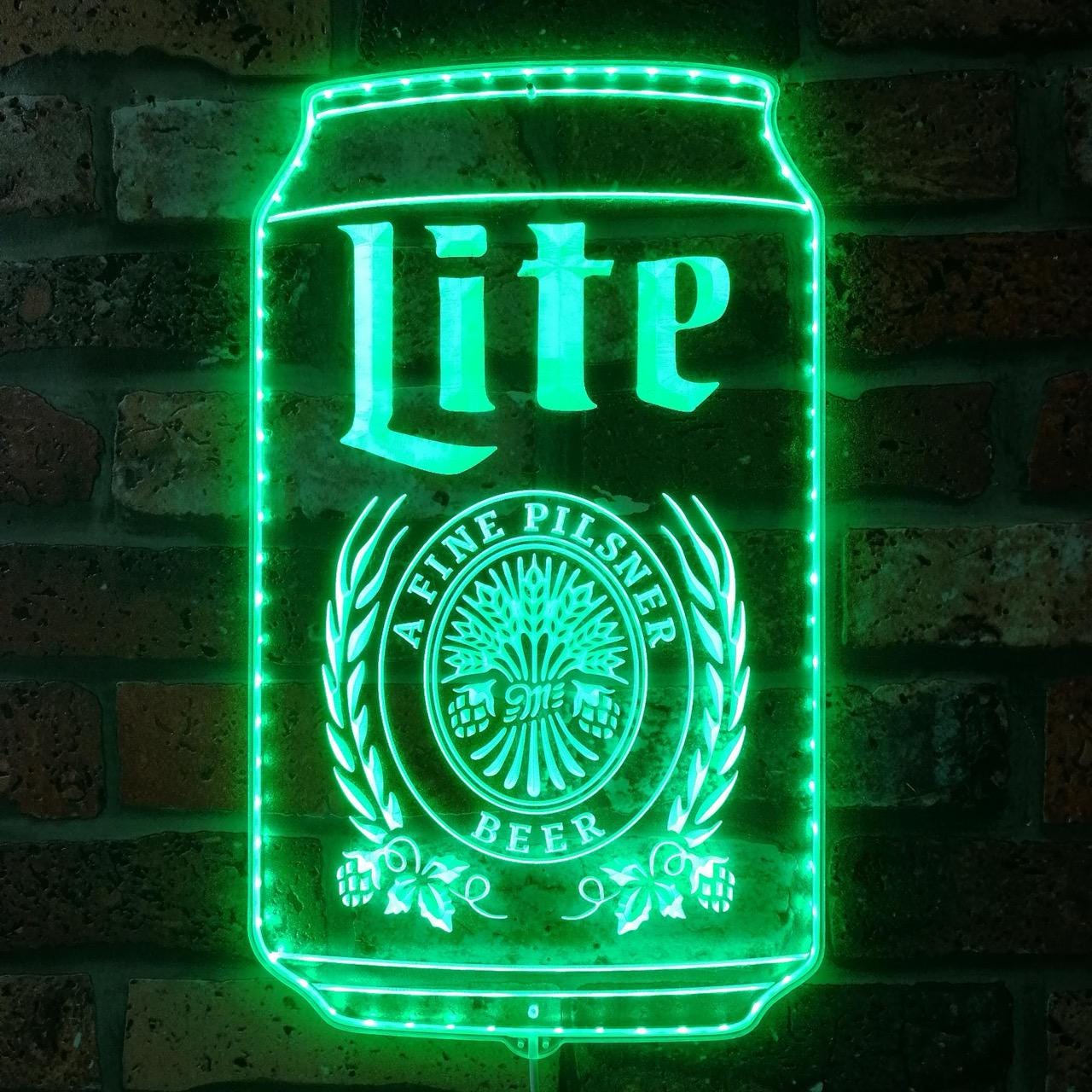 Miller Lite Beer Can LED Sign Wall Light Decor,home Bar Neon Like
