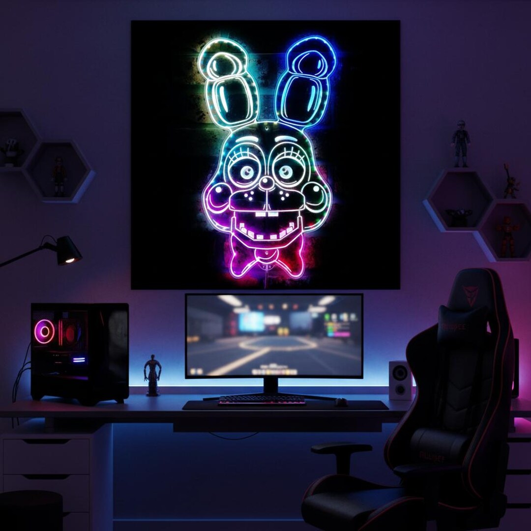 Bonnie Rabbit Neon Sign Five Nights Af Freddy's Bonnie LED Sign Wall Light Decor, Five Nights ...