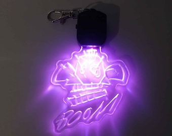 Jinx Monkey Bomb Rainbow Glow Keychain – Acrylic LED Charm with Changing Colors