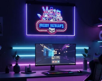 Five Nights At Freddy's LED Sign Wall Light Decor, Game Room Neon Like Light Sign, Gift for Him, Christmas Gift, Man Cave Light Decor
