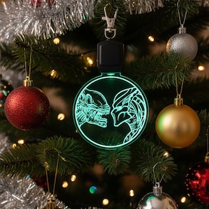 Chaveiro LED Alien Predador – Pingente de acrílico com LED e cores que mudam, inspirado no filme Predador das Terras Baldias, ideal para enfeitar a árvore de Natal.