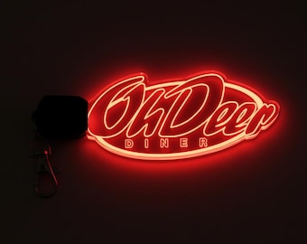 Oh Deer Diner LED Keychain – Acrylic LED Charm with Changing Colors