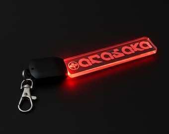 Cyberpunk Arasaka LED Keychain – Acrylic LED Charm with Changing Colors
