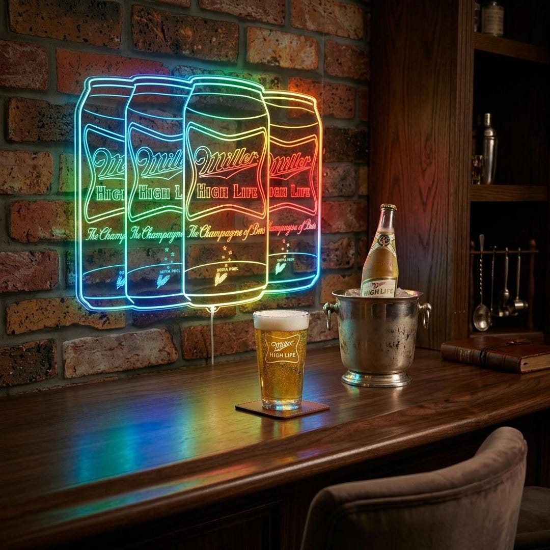 Miller High Life the Champagne of Beer Can LED Sign Wall Light Decor ...