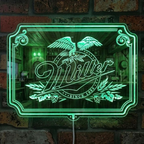 Miller Lite ライトサイン　ウォールライト Miller Lite Eagle LED Mirror Sign Wall Light Decor, Multi Colors