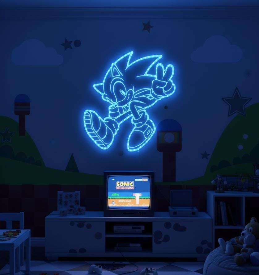 Senic Led Light Box Sonic The Hedgehog Logo Light