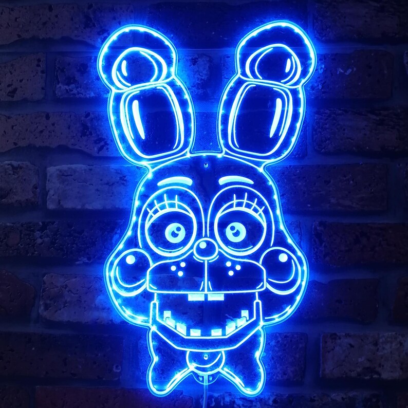 Bonnie Rabbit Neon Sign Five Nights Af Freddy's Bonnie LED Sign Wall Light Decor, Five Nights ...
