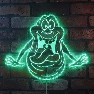 Ghost Slimer Halloween Wall Light Decor, Ghostbuster Spooky Halloween Light Sign