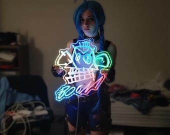 Monkey Graffiti Jinx LED Sign Wall Light Decor, Game Room Neon Like Light Sign, Gamer Christmas Gift