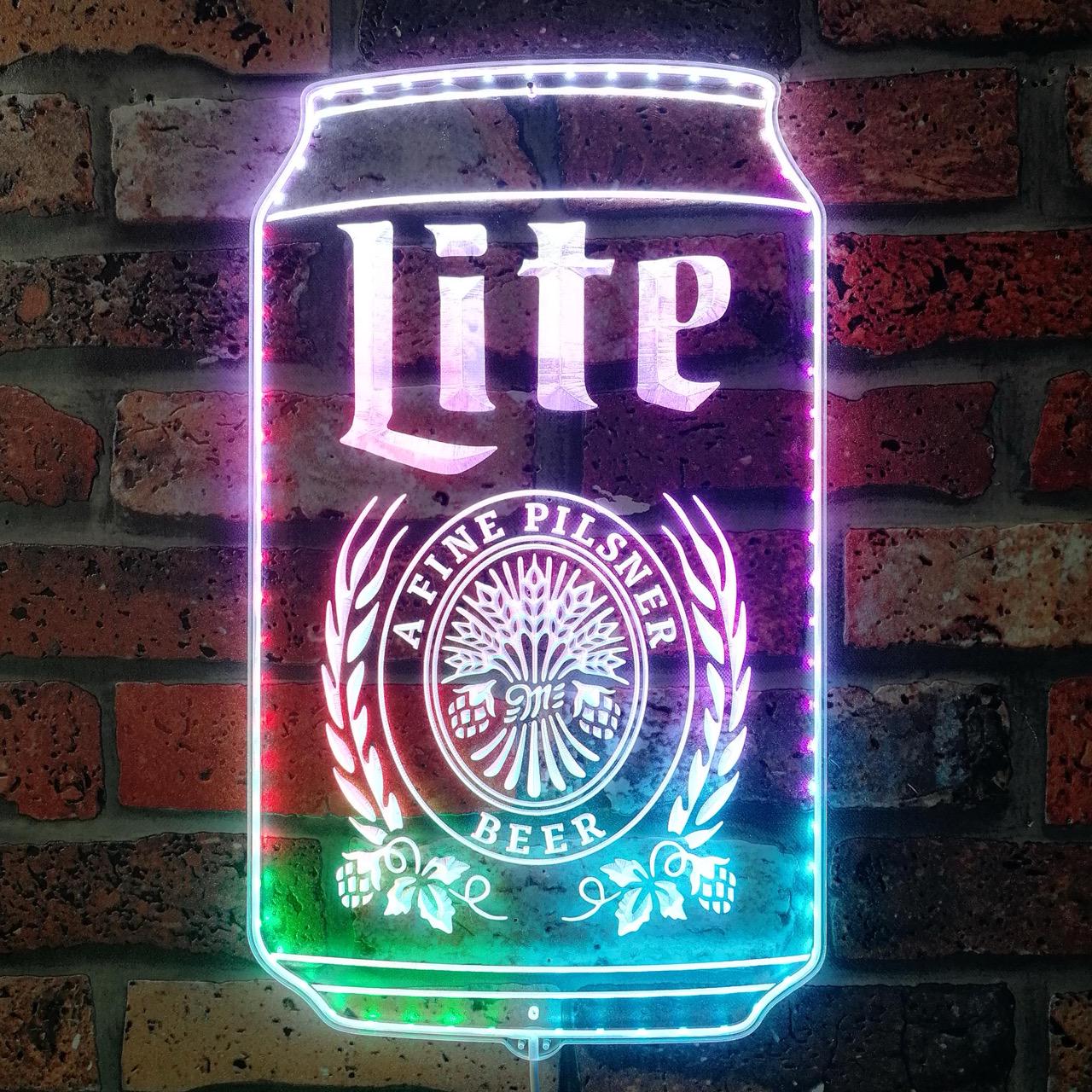 Miller Lite Beer Can LED Sign Wall Light Decor,home Bar Neon Like