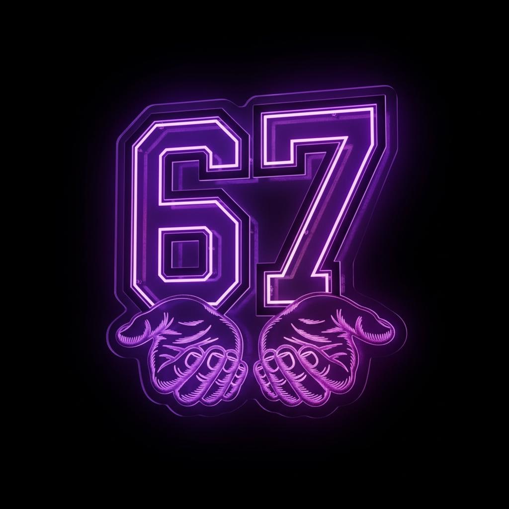 67 Six Seven Game Room Wall Night Light Decor, 67 Trend Gen Z Humor ...