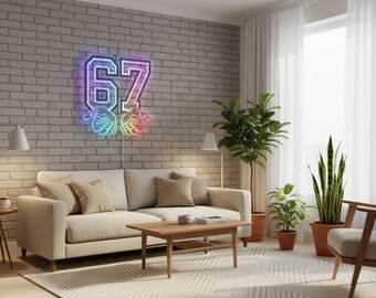 67 Six Seven Game Room Wall Night Light Decor, 67 Trend Gen Z