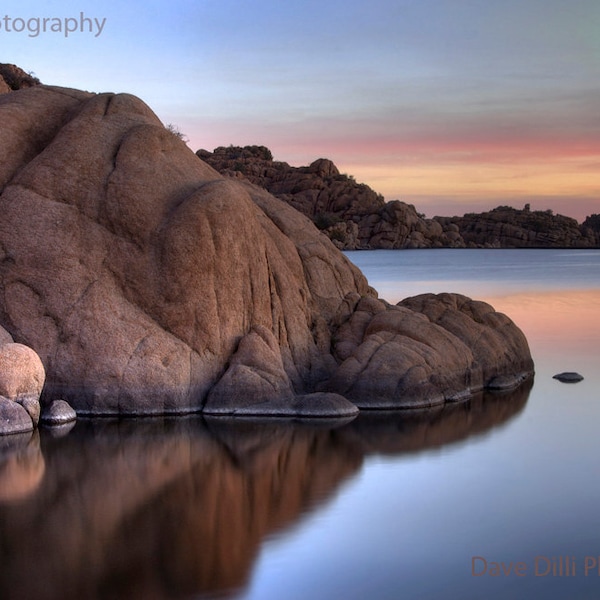 Arizona Fotografie - Prescott Watson Lake Arizona Sunrise Reflexionen - Hampel verfilzt 13 x 19